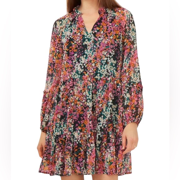 Vince Camuto Dresses & Skirts - EUC Vince Camuto Lightweight Three Tier Mini Dress (Black/Multi Color) Sz S